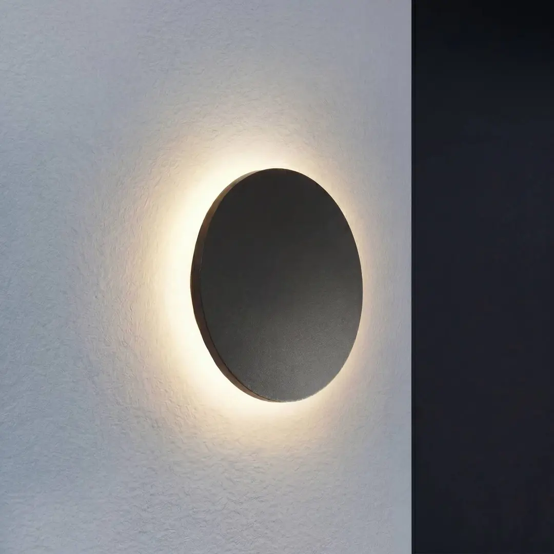 Lindby LED-Außenwandlampe Selinel, schwarz, 23 cm Hausnummer