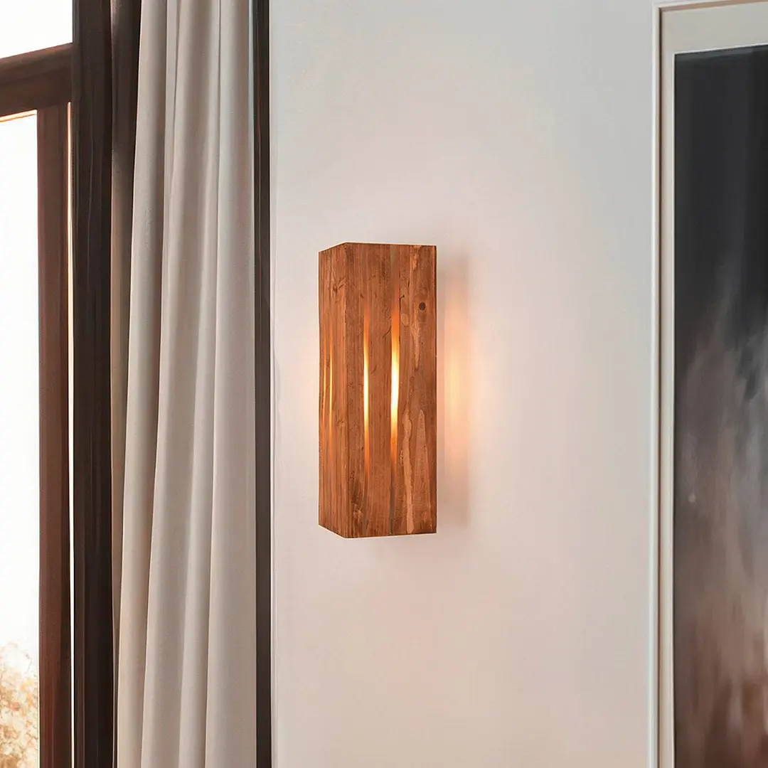 Trio Lighting Wandleuchte Karuni, natur, Holz, Metall, E14