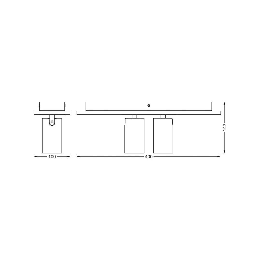 OSRAM Deckenstrahler MERCURY, weiß, 2 Spots GU10-LED 927 dim