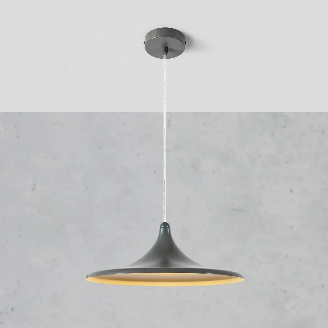 Markslöjd LED-Hängeleuchte BEAM, grau, Aluminium, Ø 37 cm