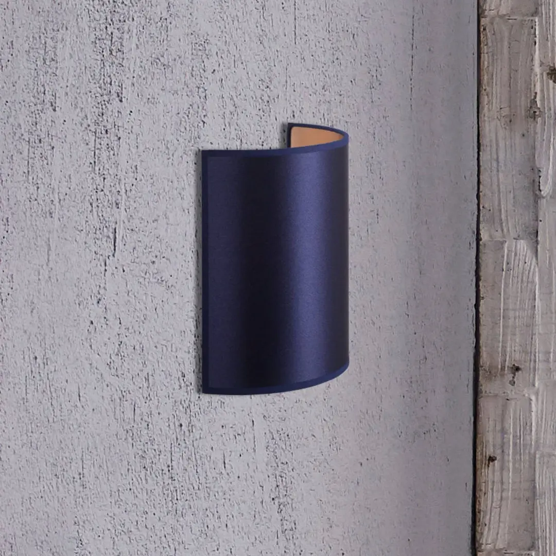 Duolla Wandleuchte Satin, dunkelblau/gold, Textil, Höhe 24 cm