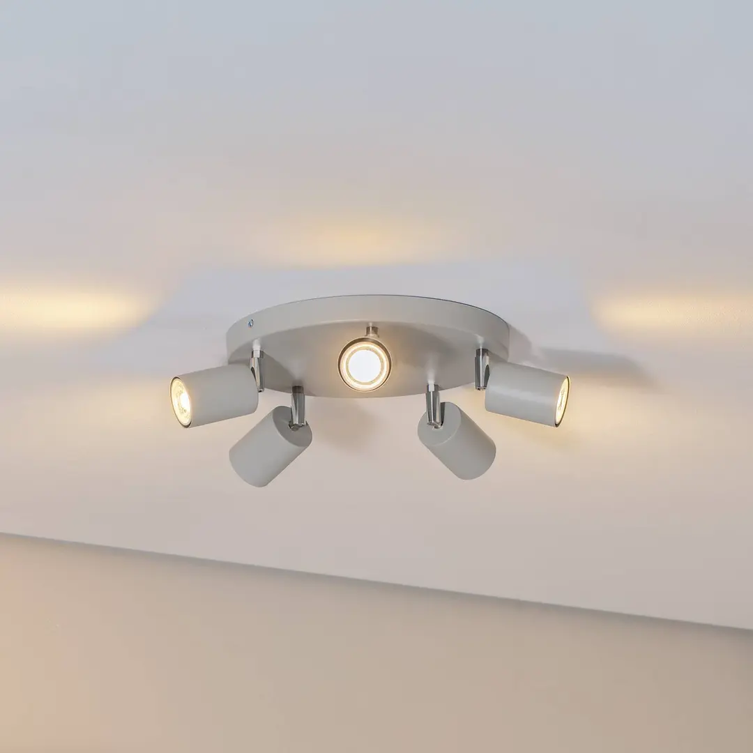 Luminex Deckenstrahler Fun, grau, Ø 30 cm, verstellbar, GU10