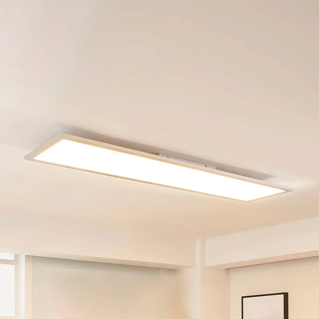 Arcchio LED-Panel Lysander, silber, 119cm, 50W, CCT, dimmbar