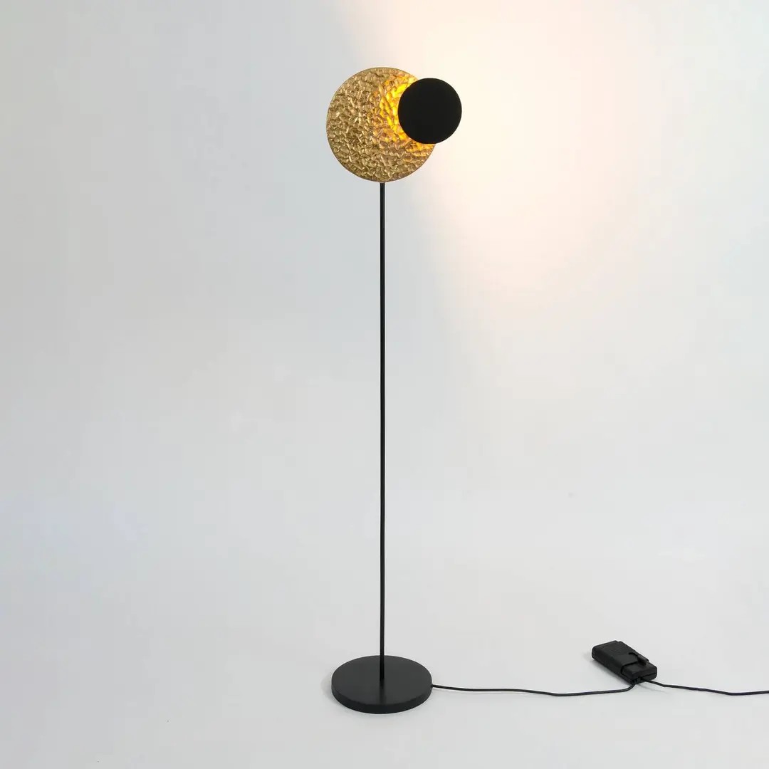 Holländer LED-Stehlampe INFINITY TERRA schwarz/gold Höhe 132 cm Metall