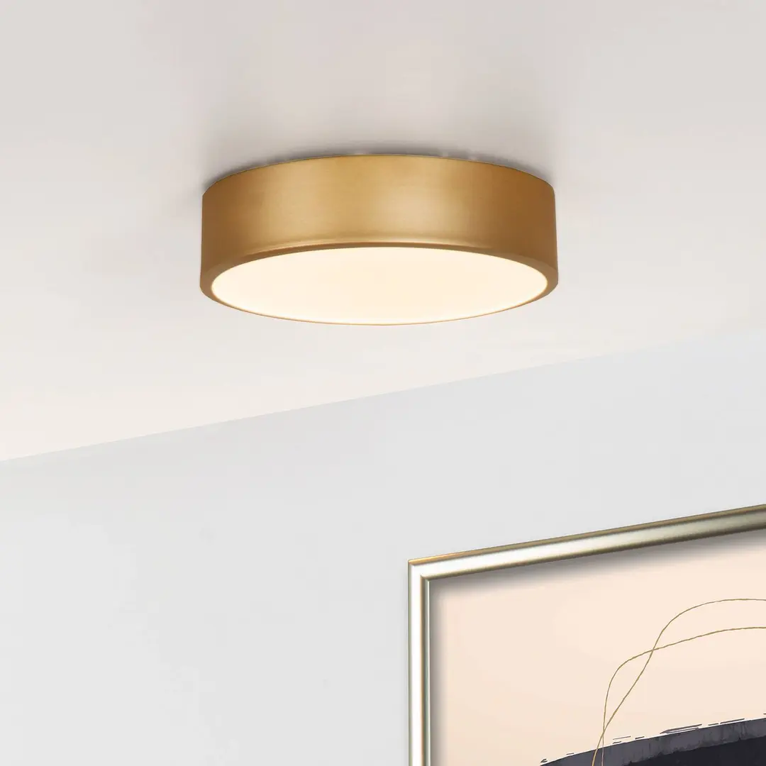 Lucide LED-Deckenleuchte Unar, gold matt, Ø 20 cm