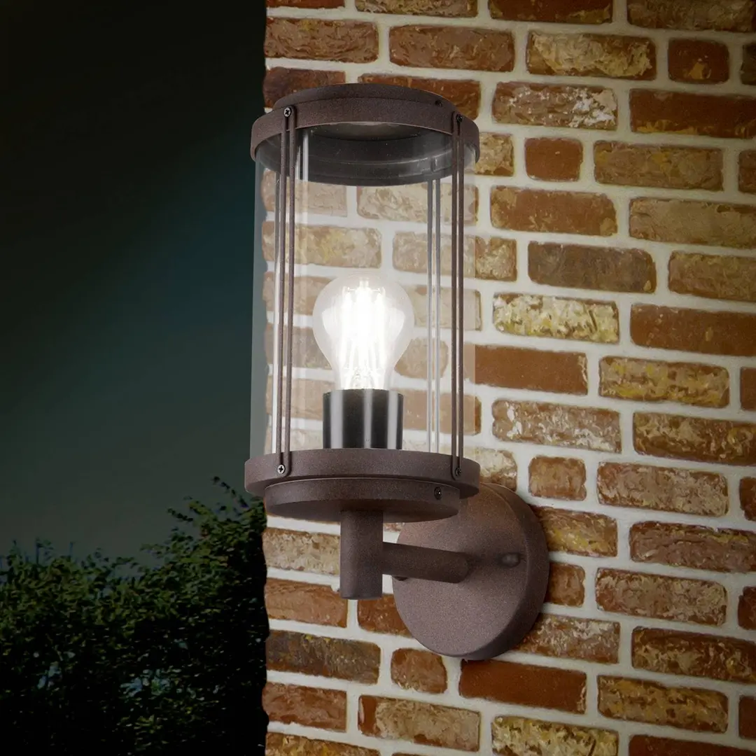 Trio Lighting Außenwandleuchte TANARO, rostfarben, Höhe 33 cm, Metall IP44