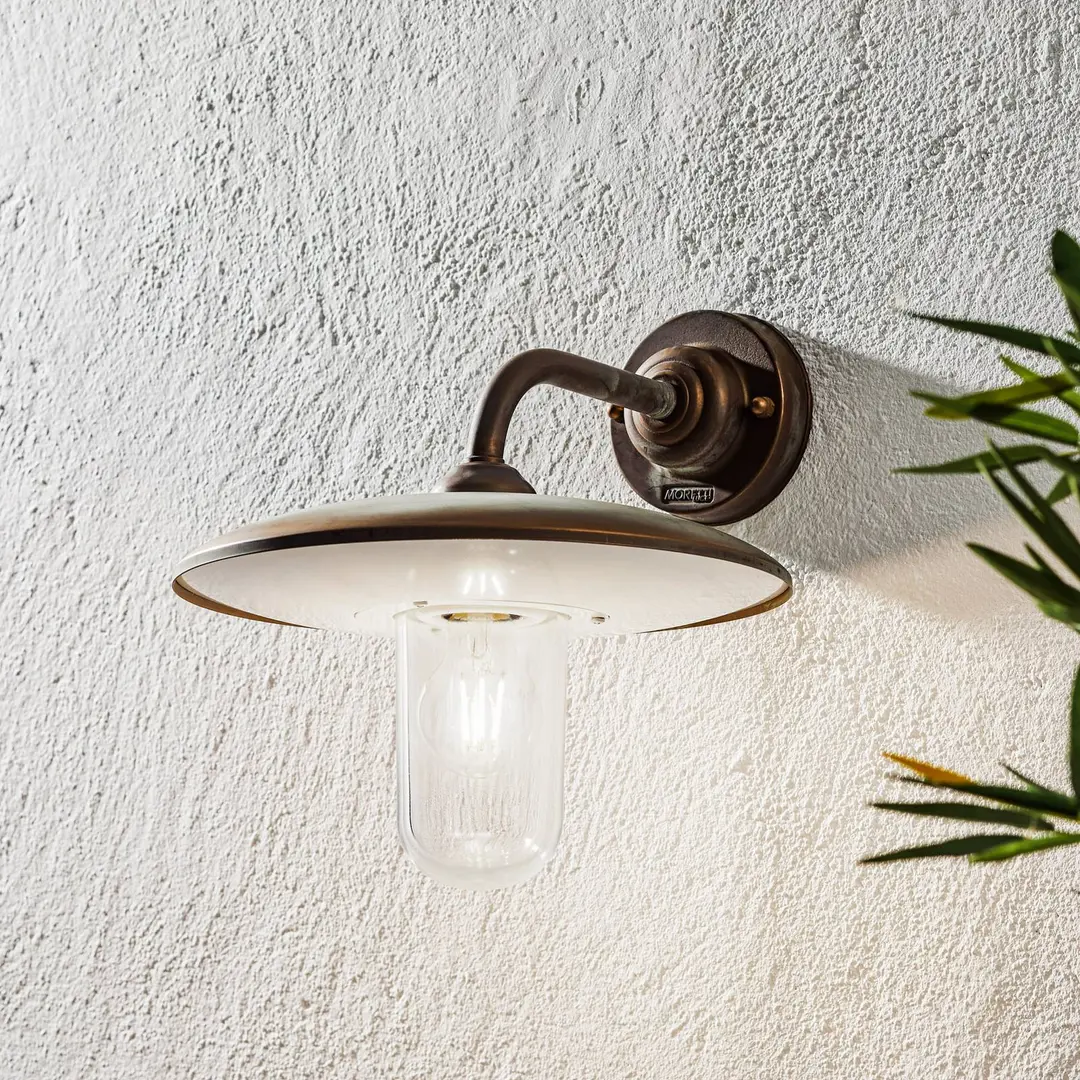 Moretti Luce Außenwandleuchte Casale, antik-kupfer Glas klar