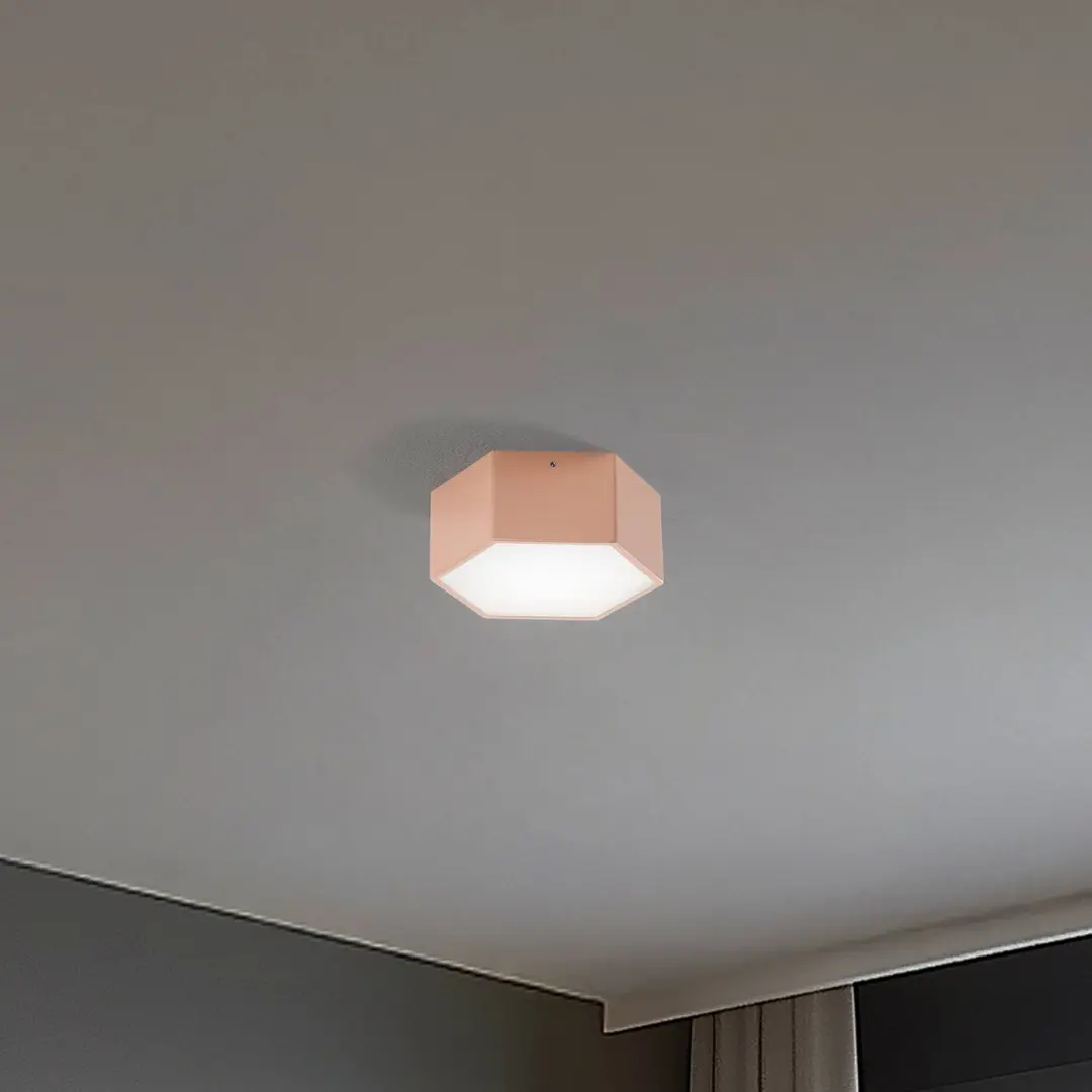 Argon LED-Deckenleuchte Libre, pfirsichfarben, Stahl, 3.000 K