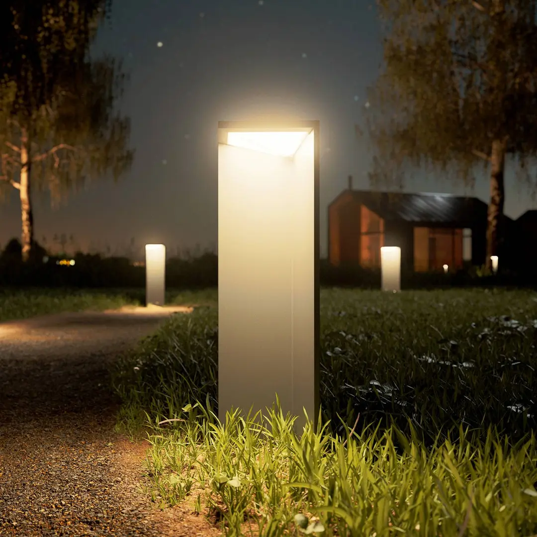 Sigor LED-Akku-Solarleuchte Nusolar anthrazit, Höhe 50cm