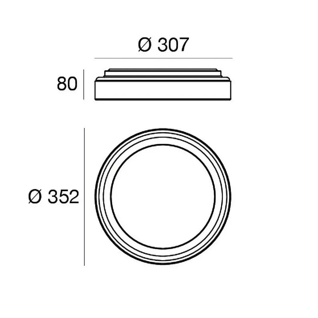 Linea Light LED-Wandleuchte Iside, weiß, Metall, Ø 35 cm, IP40