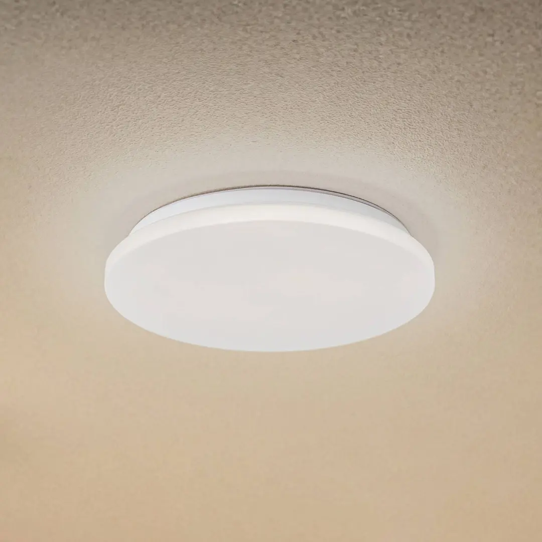 Lindby LED-Außendeckenleuchte Kirkola, 4000 K, Ø 34 cm, weiß