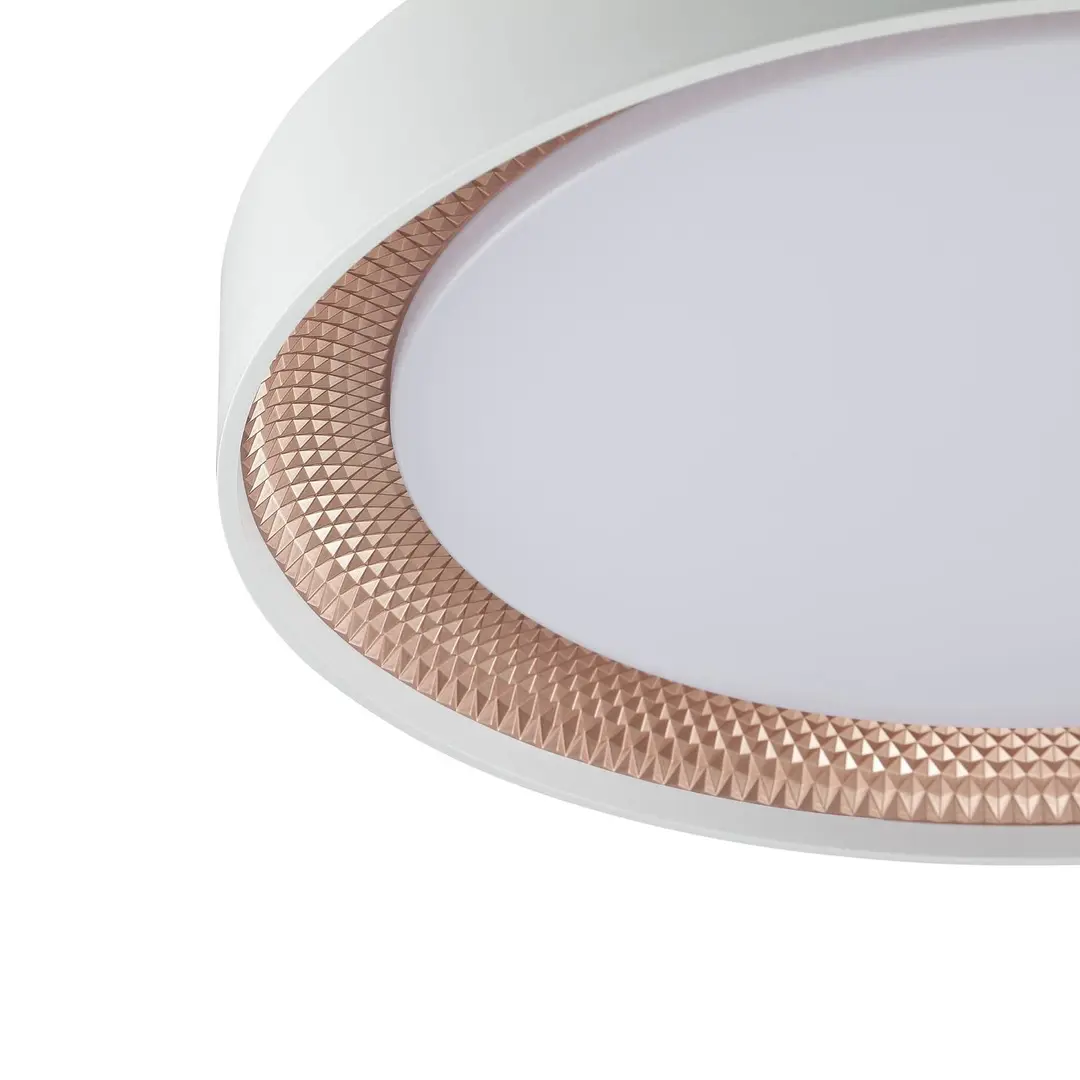 Brilliant LED-Deckenleuchte Waldo, weiß/roségold, Ø 38,5 cm, CCT, dim.