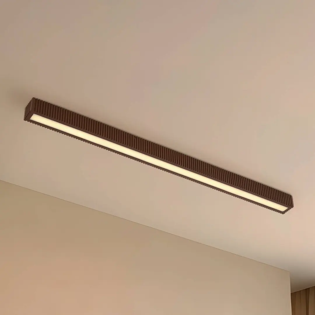 Lucande LED-Deckenleuchte Emara, holz dunkel, Eiche, dimmbar