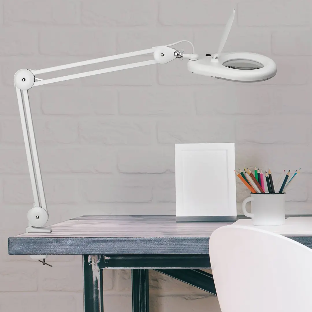 Maul LED-Lupenleuchte MAULviso, weiß, Höhe 50 cm, Klemme