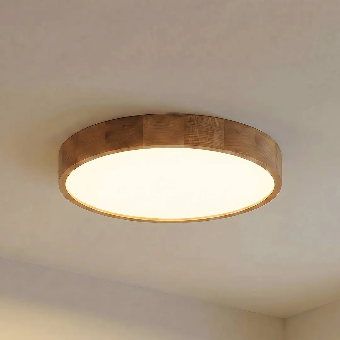 TEMAR LIGHTING Deckenleuchte Cleo, Ø 57,5 cm, Eichenholz, E27