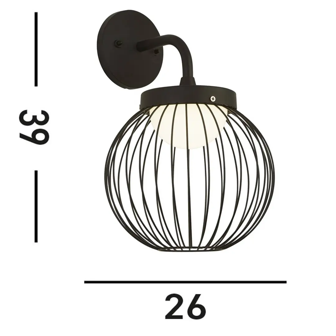 Searchlight LED-Außenwandleuchte X Cabin, IP44, schwarz, Metall