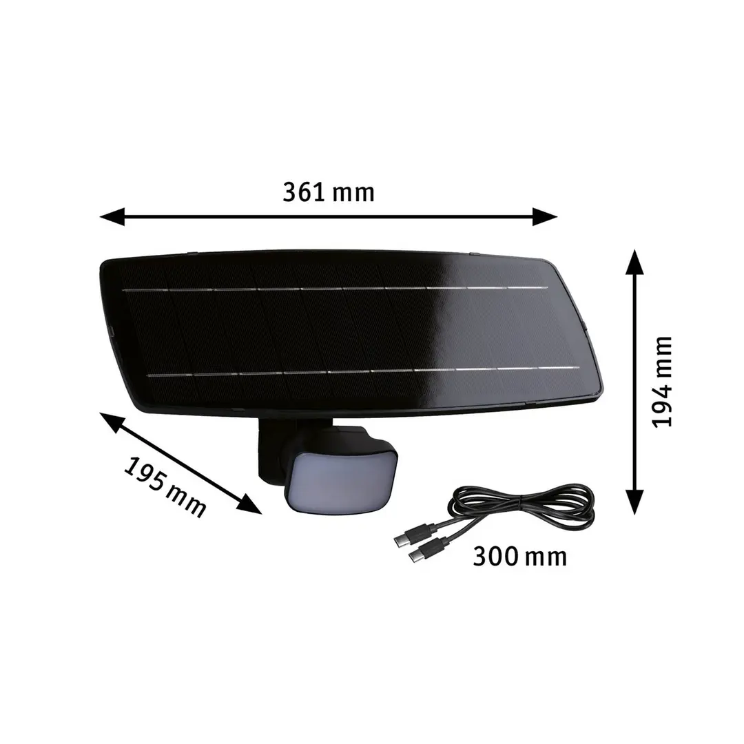 Paulmann Solar-Außenwandlampe Flotas, anthrazit, Sensor IP65