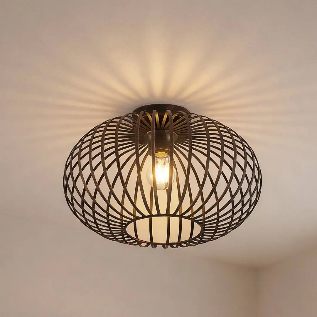 Lindby Deckenlampe Rosalea, kupferfarben, Metall, 40 cm, E27
