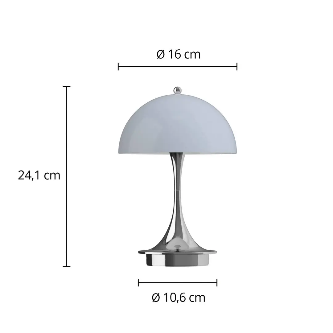 Louis Poulsen Panthella PORTABLE 160 V3, opal chrom/blaugrau