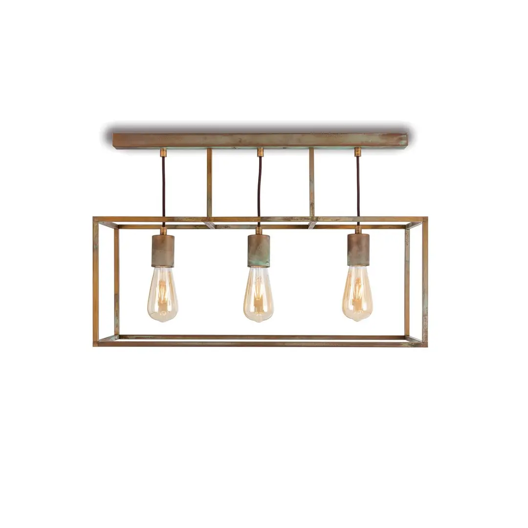 Moretti Luce Deckenlampe Cubic³ 3384 dreiflammig messing antik