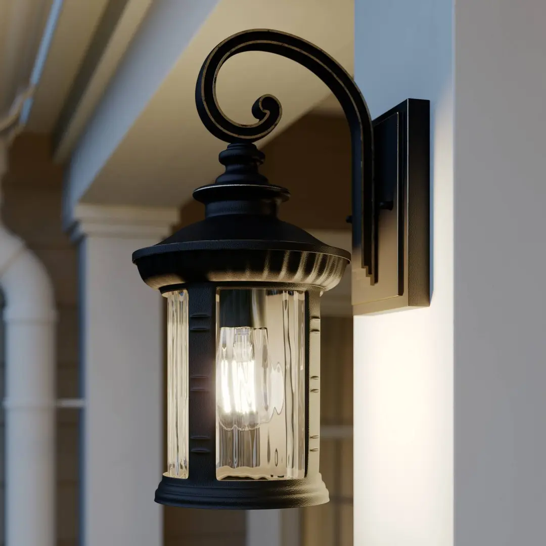 Lindby Außenwandleuchte Barret, 39 cm, Aluminium, braun