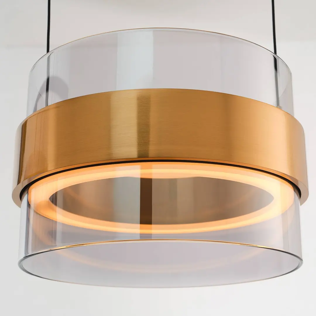 Brilliant LED-Hängelampe Inside messingfarben/rauchgrau, Länge 105 cm