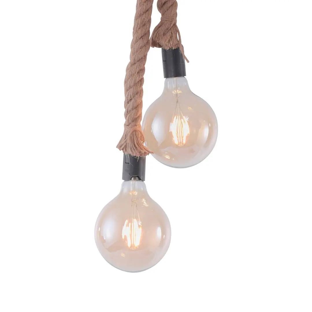JUST LIGHT. GmbH Hängeleuchte Rope mit Seil, zweiflammig
