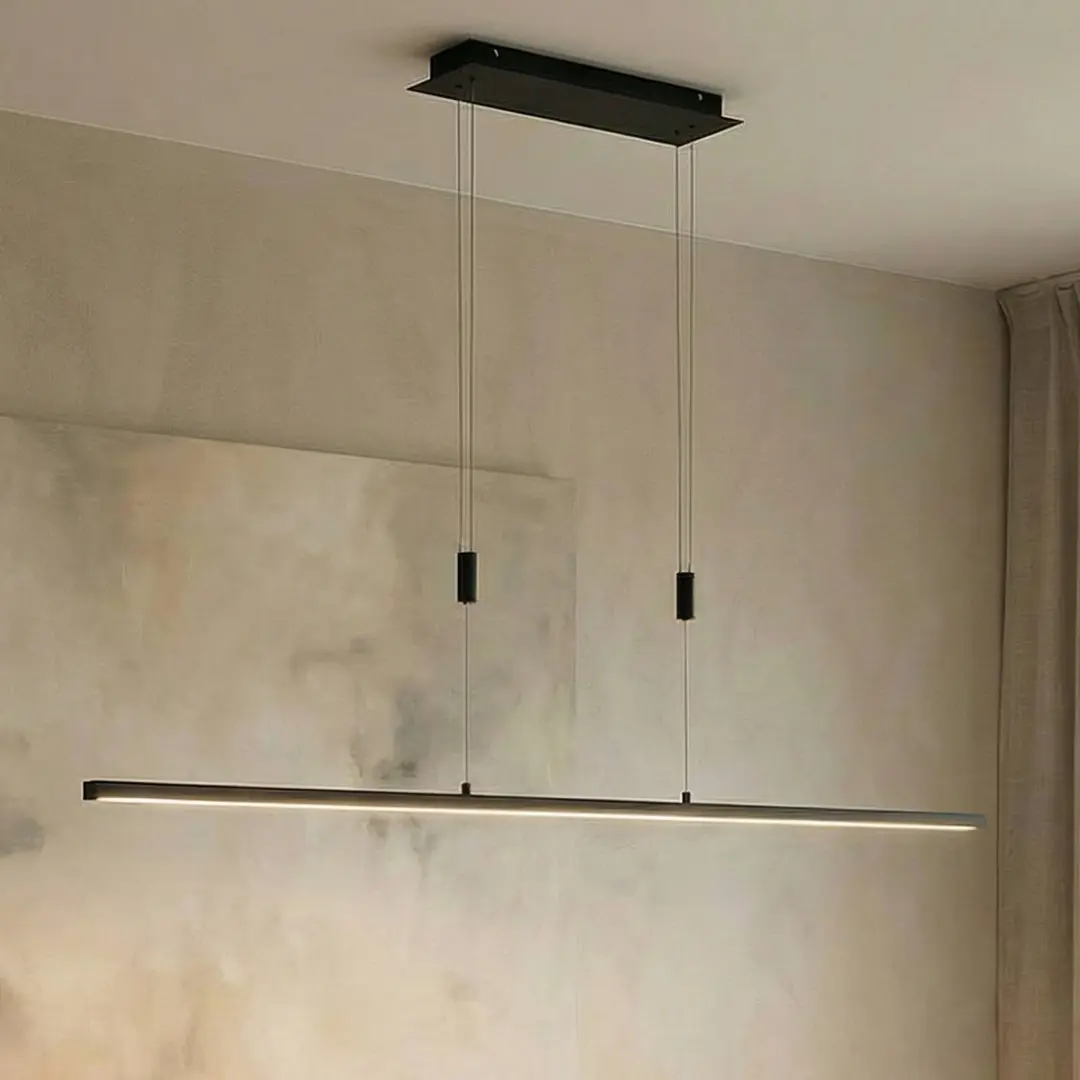 Lindby LED-Hängelampe Arneja, schwarz, CCT, höhenverstellbar