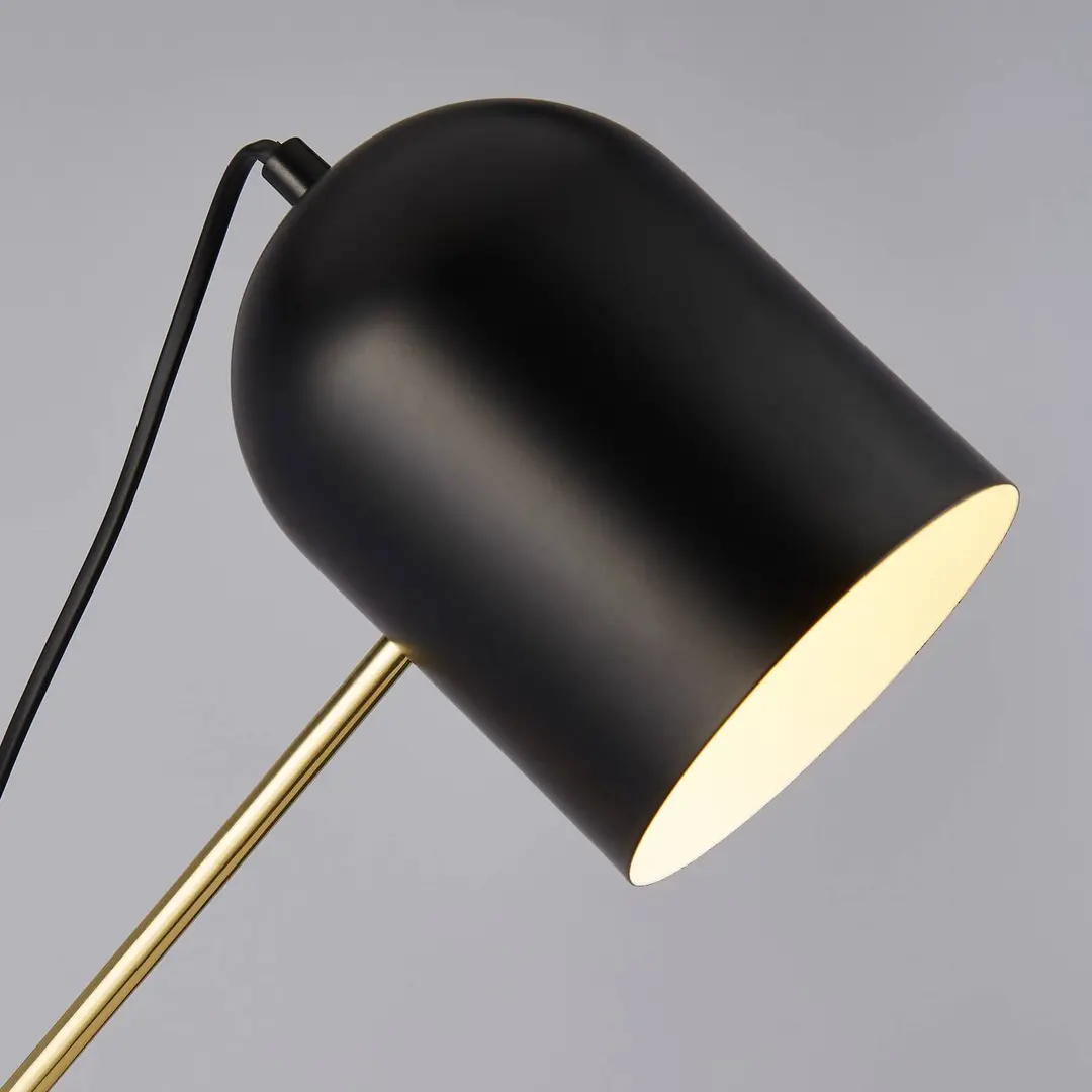 Searchlight Stehleuchte Zaliha, schwarz/gold, Metall, 120 cm, E27