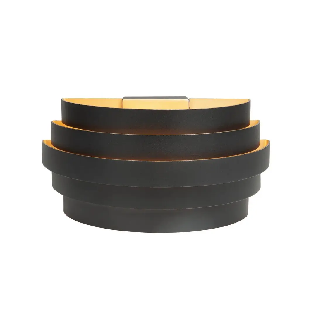 Highlight Wandleuchte Scudo, schwarz, Breite 25 cm, Aluminium, G9