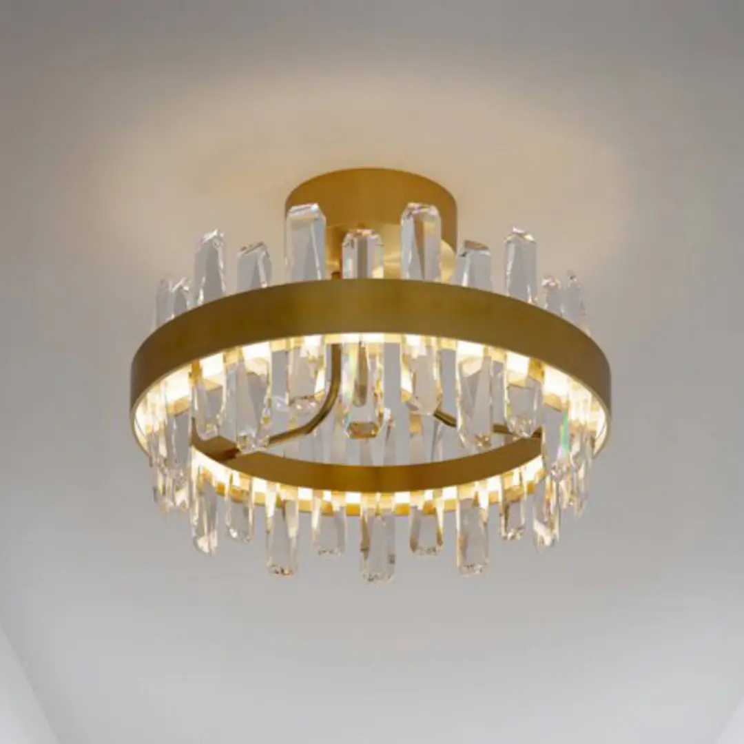 By Rydens LED-Deckenleuchte Triumph, messing, klar, Ø 50 cm