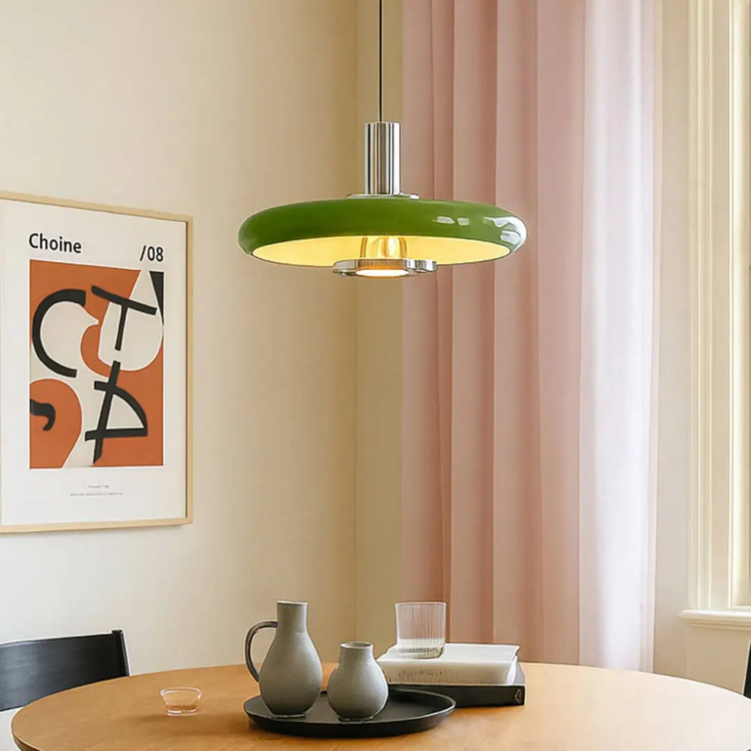 Lindby Hängeleuchte Branford, Retro, Ø 35 cm, grün, Metall