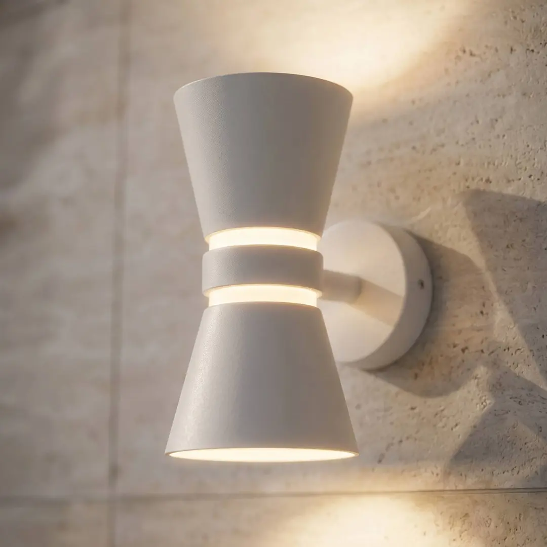 Lucande LED-Außenwandleuchte Meravi, weiß, 2-flg., IP44