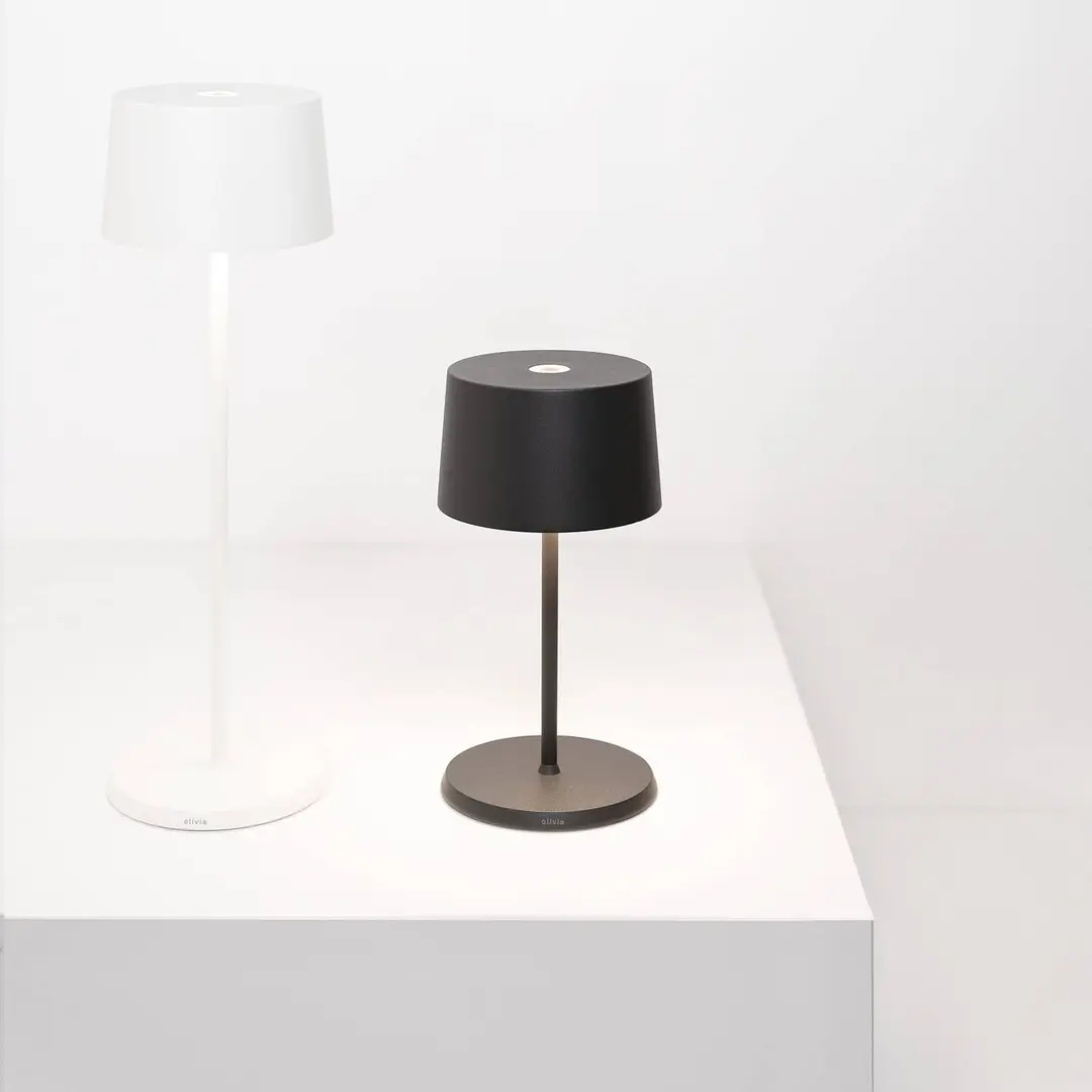 Zafferano Olivia mini 3K Akku-Tischlampe grau
