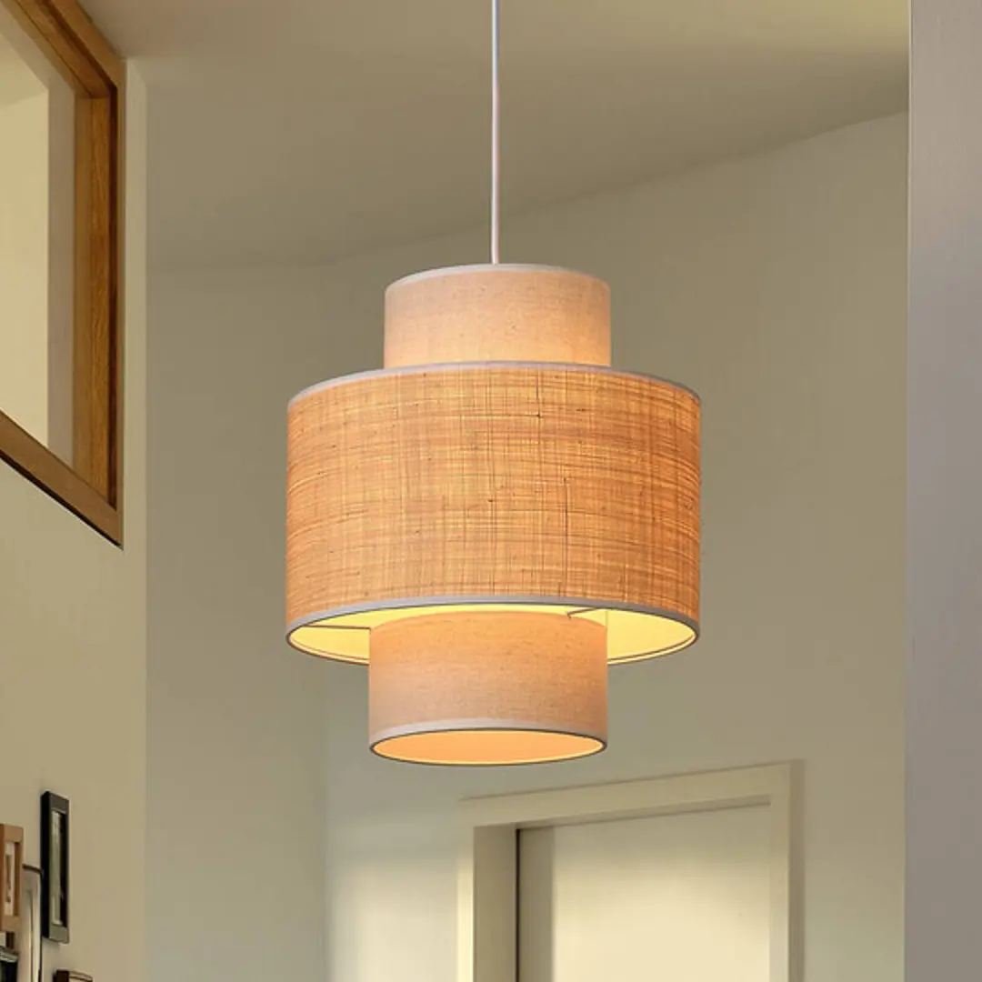OSRAM Hängeleuchte Decor Wrap Cylinder, beige, Bast, Leinen
