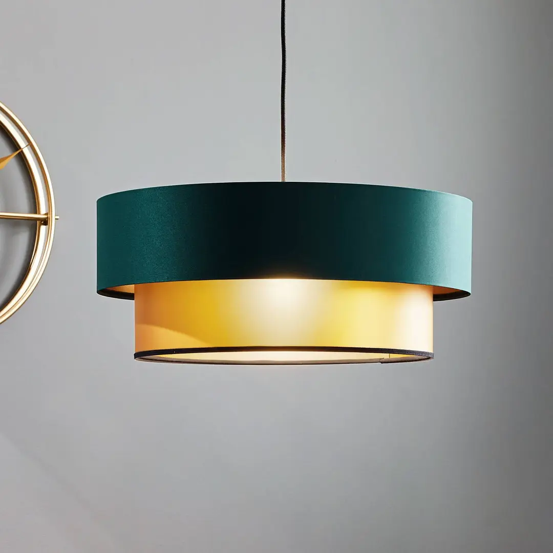 Maco Design Hängelampe Dorina, grün/gold Ø 50cm