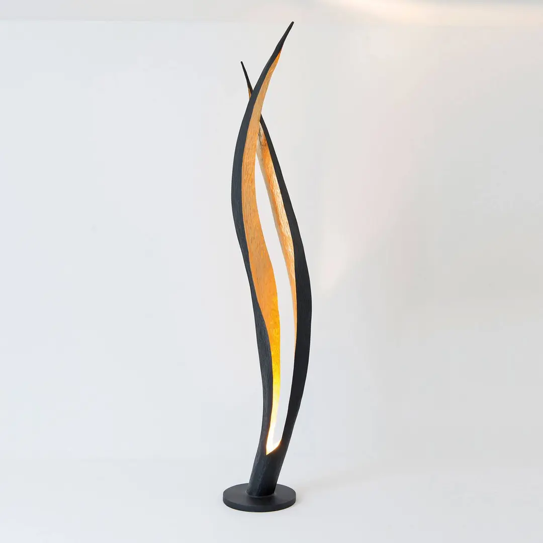 Holländer Stehleuchte Barbone, braun-schwarz, gold