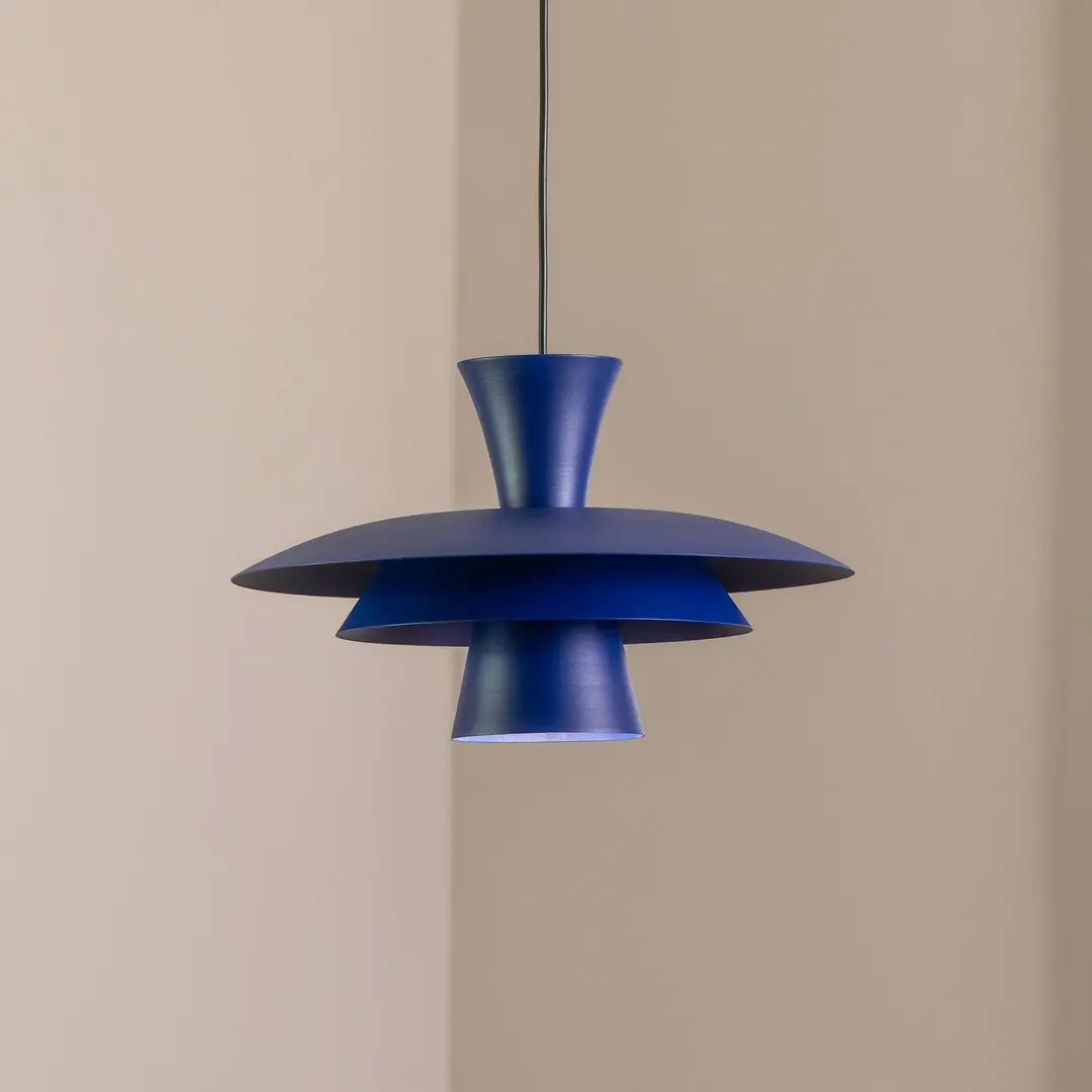 Luminex Hängeleuchte Plato, dunkelblau, Metall, Ø 38 cm, E27
