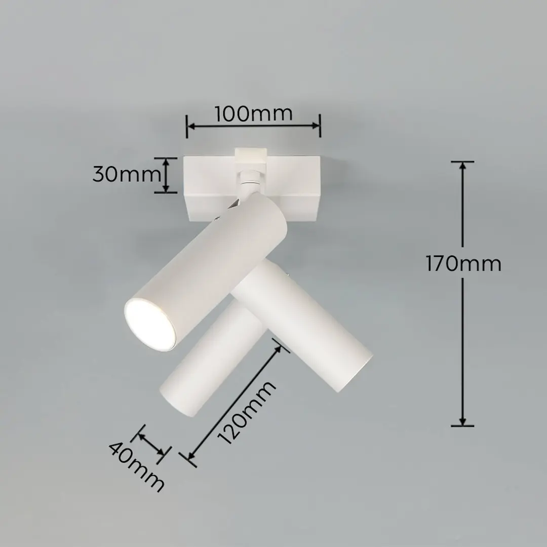 Trio Lighting Deckenstrahler Dara, Länge 46 cm, grau, Metall, 3-flg.