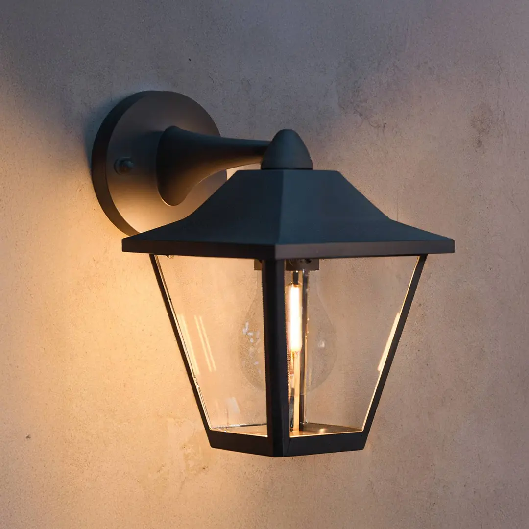 Philips Außenwandleuchte Juli, schwarz, Metall, IP44, E27