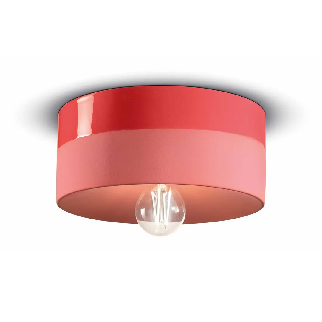 Ferroluce Deckenlampe Pi Keramik glänzend/matt Ø 25 cm rot