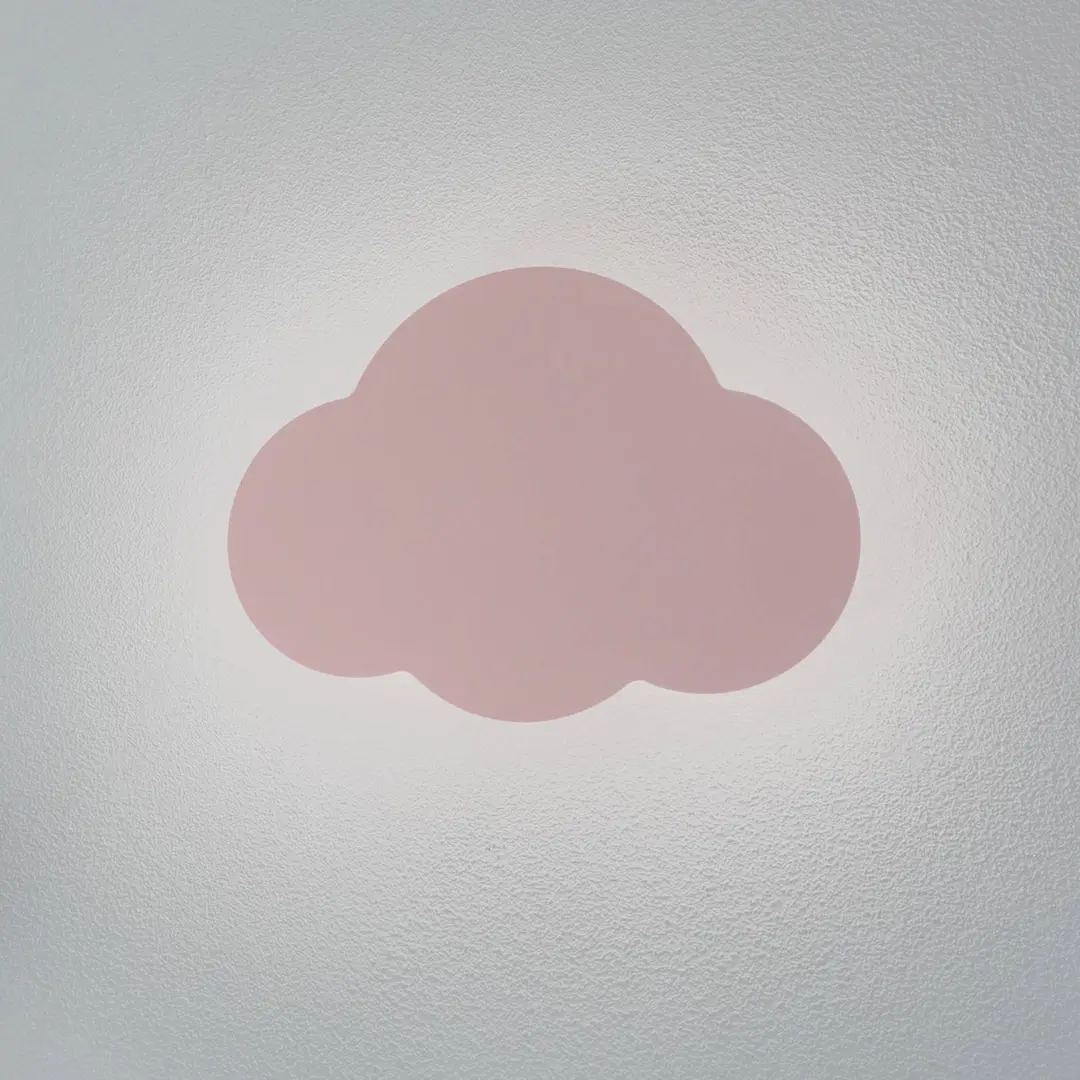TK Lighting Wandleuchte Cloud, rosa, 38 cm breit, Metall, Wolke, G9
