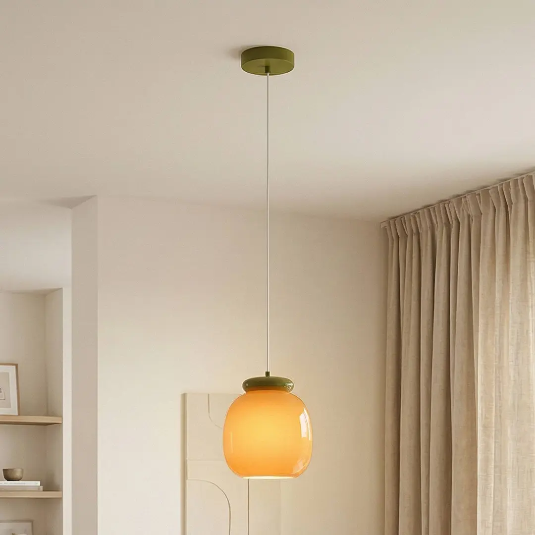 EGLO Hängeleuchte Berardelli, orange/grün, Ø 23 cm, Glas, E27