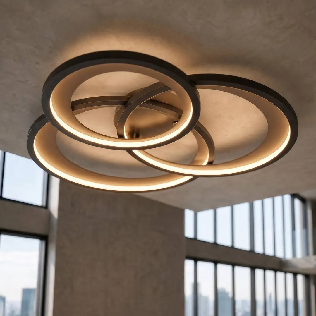 Trio Lighting LED-Deckenleuchte Granada, schwarz matt/gold