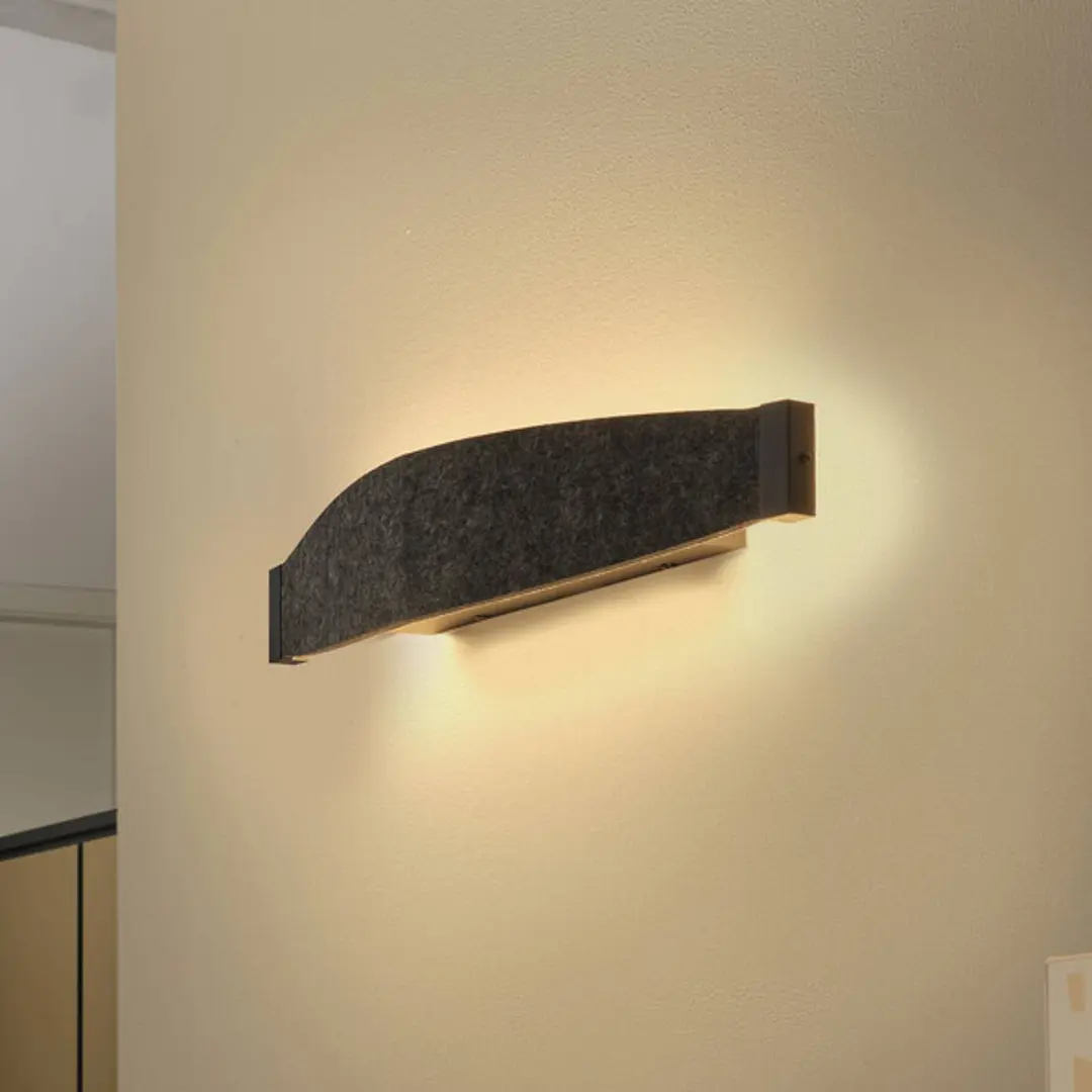 OSRAM LED-Wandlampe Decor Flat Felt, grau, Filz, 3.000 K