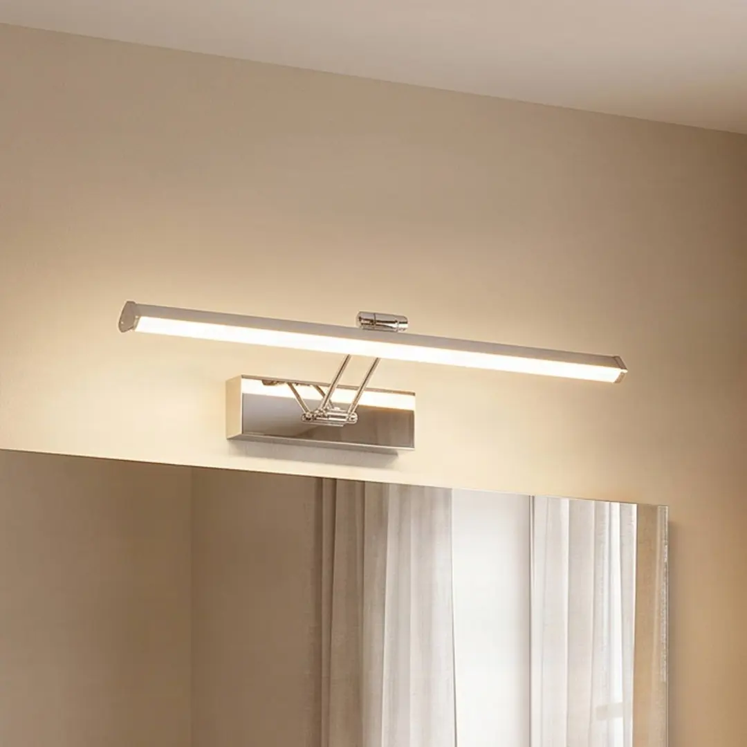 Lindby LED-Spiegelleuchte Sanya, 60 cm, chrom, Metall, IP44