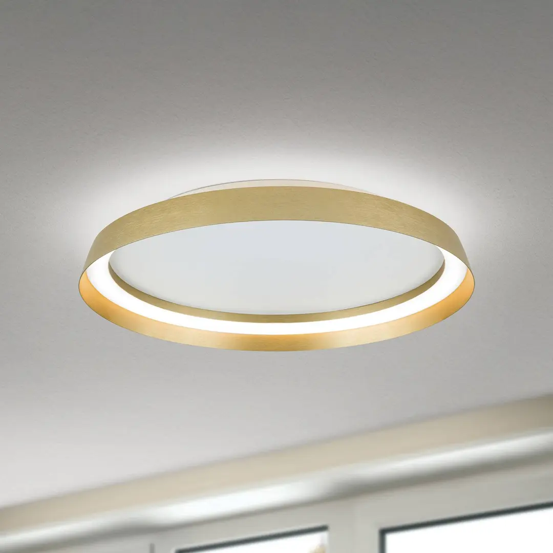 Orion LED-Deckenlampe Manta, Ø 45 cm, goldfarben, Alu, up/down