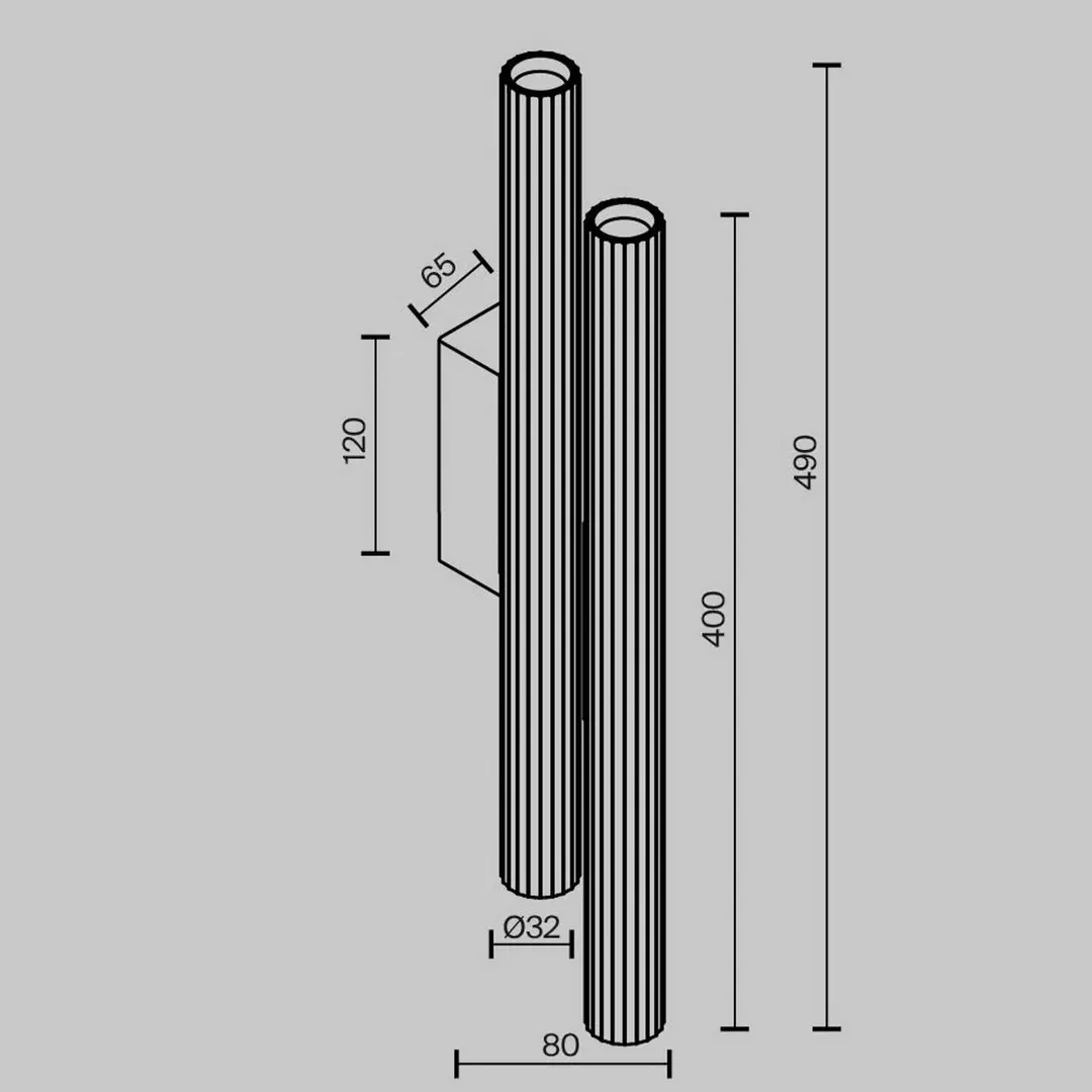 Maytoni LED-Wandleuchte Calipso, weiß, Höhe 49 cm, Metall, 4-flammig