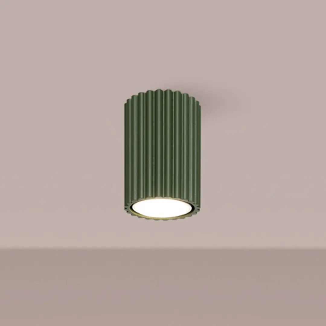 SOLLUX LIGHTING Deckenleuchte ALORA, olivgrün, Ø 7 cm, Metall, GU10