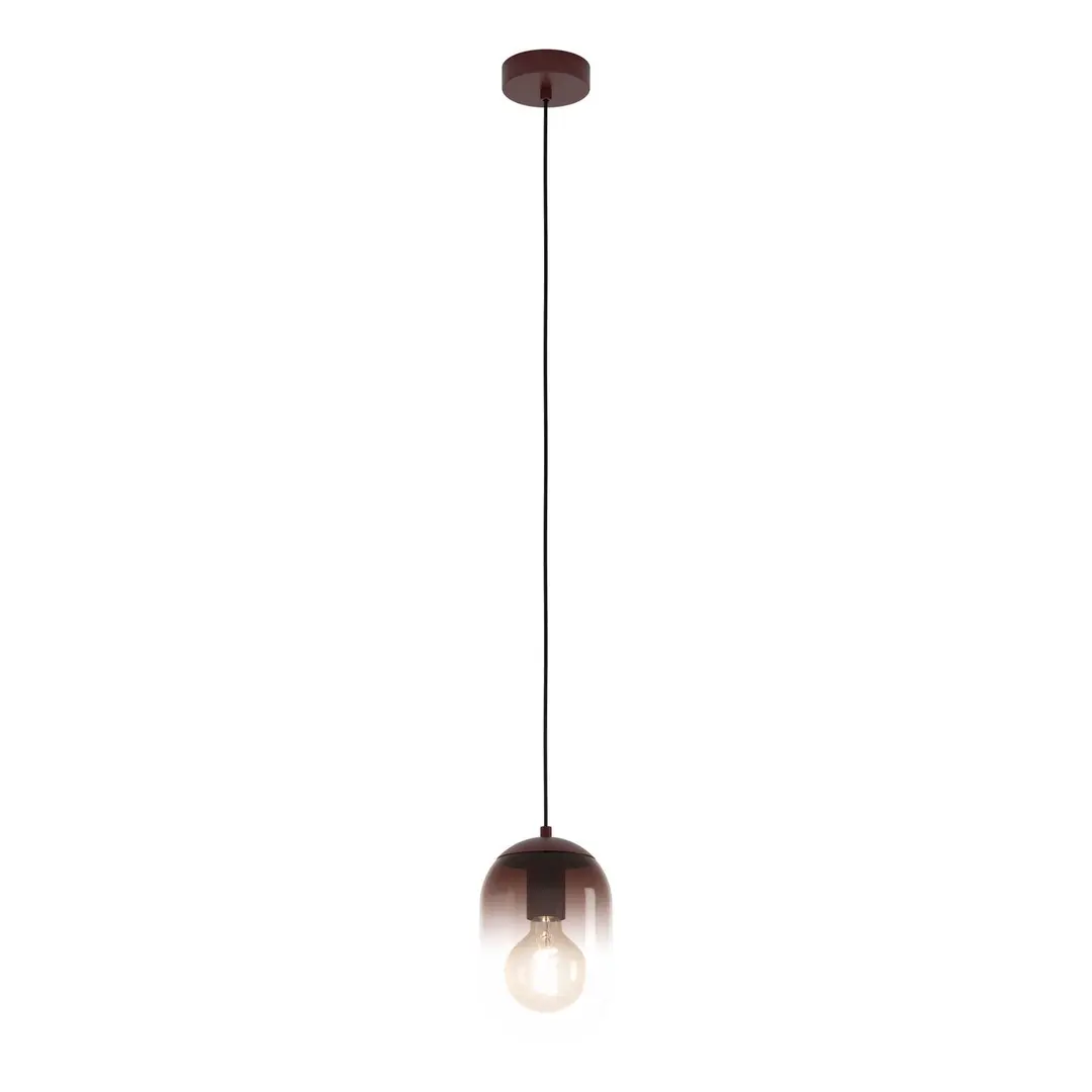 EGLO Hängeleuchte Lequile, 1-flammig, braun, Glas, E27